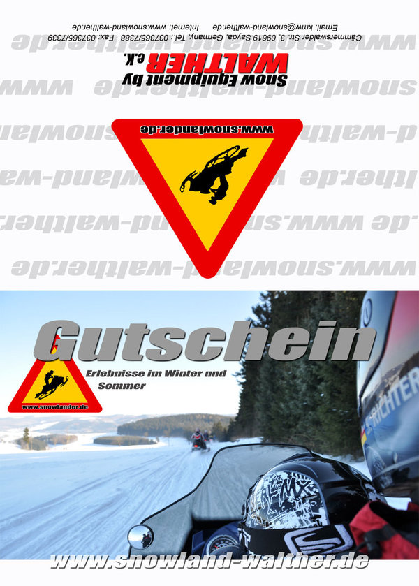 Gutschein Snowmobile Tour 1h